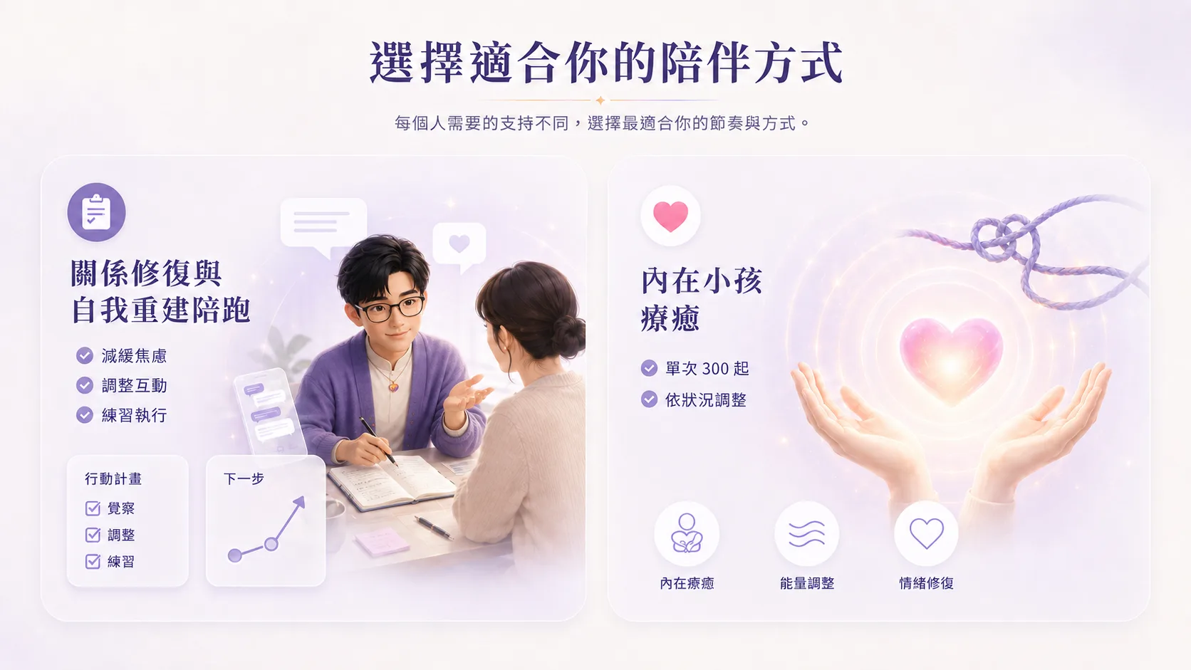 選擇適合你的陪伴方式：關係陪跑與內在小孩療癒